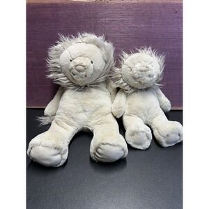 Pottery Barn Kids Pair Of Taupe Lion Plush PBK Stuffed Animals Pair